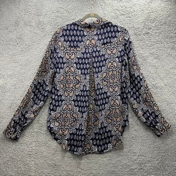 L'Agence Women's Small 100% Silk Button Up Long Sleeve Blouse Flowy Feminine EUC - Picture 5 of 9